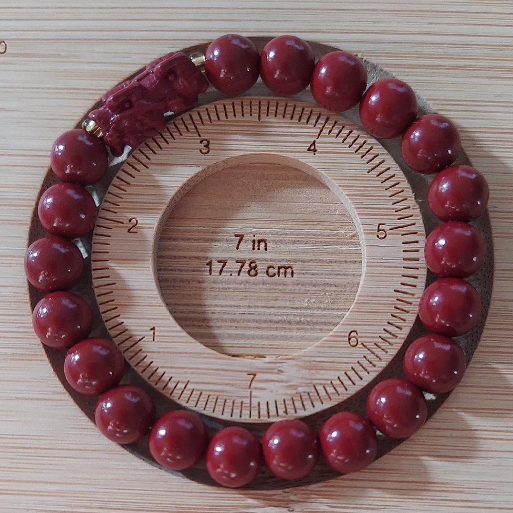 Elegant Red Beaded Bracelet